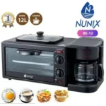 Nunix 3-in-1 Breakfast Maker- Toaster oven +Non-stick griddle + Coffee maker