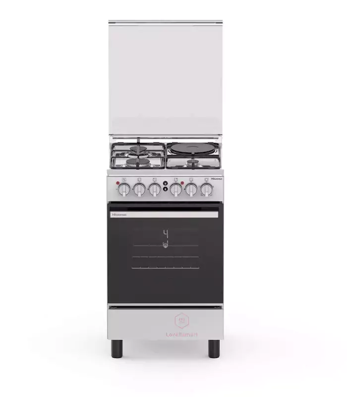Hisense 50 by 55cm - HF531GEES standing cooker 3 gas and 1 electric plate Hisense 50 by 55cm - HF531GEES standing cooker 3 gas and 1 electric plate - Image 1