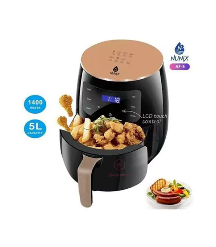 Nunix AF-5 5L 1400W Electric Air Fryer – Oil-Free - Non-Stick Basket Nunix AF-5 5L 1400W Electric Air Fryer – Oil-Free - Non-Stick Basket - Image 1