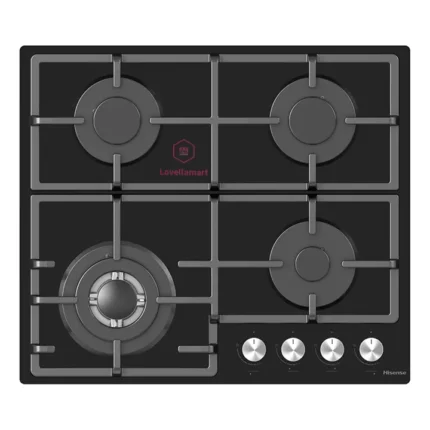 Hisense 60cm HHU60GAGB 4 Gas Built-In Hob Black