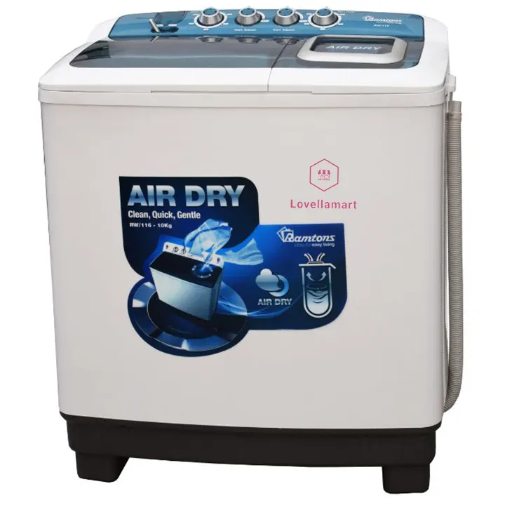 Ramtons 10KG washer 8.5KG spin twin tub washing machine RW116 Ramtons RW/116 10KG Washer 8.5KG Spin Twin Tub Semi Automatic Washing Machine - Image 1