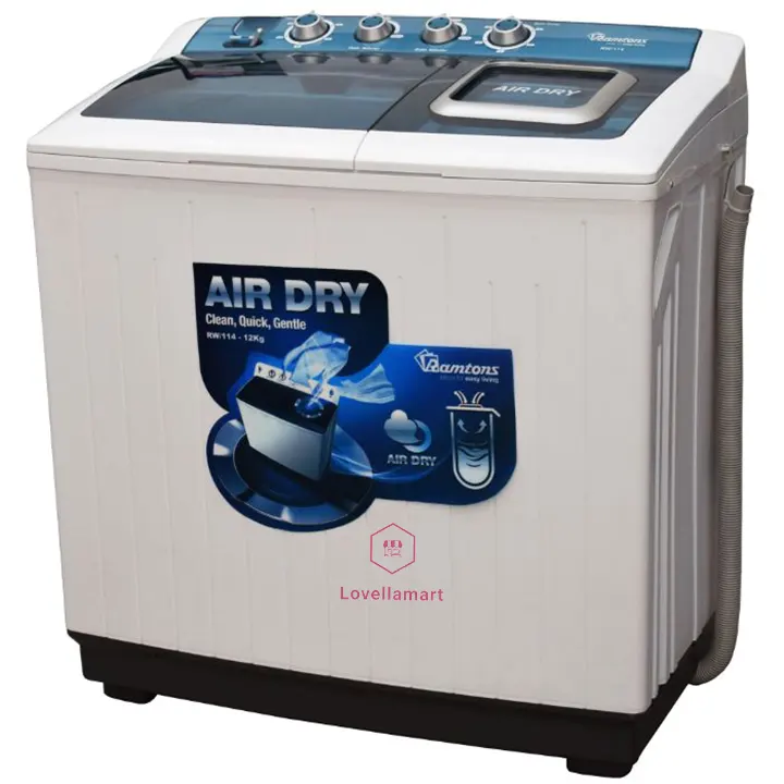 Ramtons RW114 12KG Twin Tub Washing Machine Ramtons RW/114 12KG Washer 7KG Spin Twin Tub Semi Automatic Washing Machine - Image 1